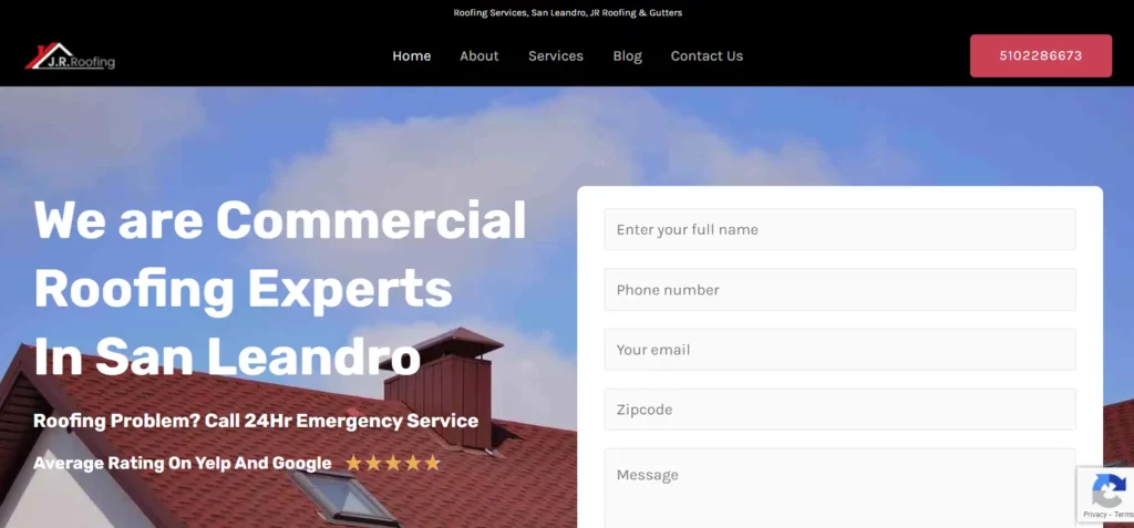 Website Development Project JR Roofing and Gutters